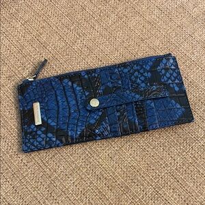 Brahmin Blue and Black Croc Embossed Wallet